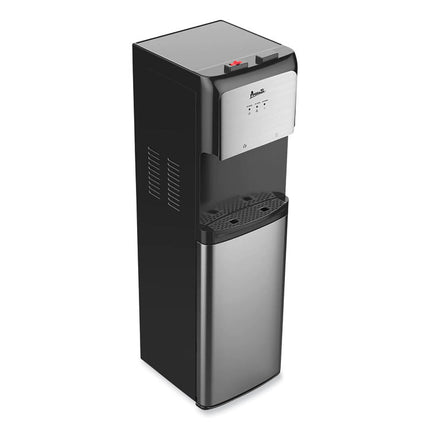 Bottom Loading Water Dispenser with UV Light, 3 to 5 gal, 41.25 h, Black/Stainless Steel
