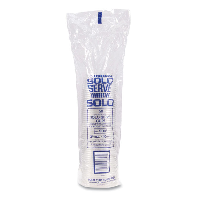 Sundae Cups, 3.5 oz, Plastic, Clear, 50/Bag, 20 Bags/Carton