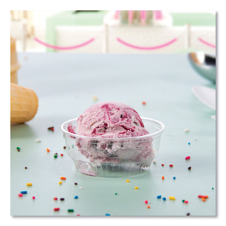 Sundae Cups, 3.5 oz, Plastic, Clear, 50/Bag, 20 Bags/Carton