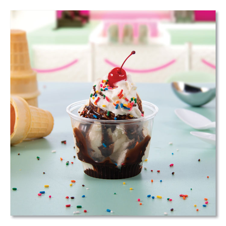 Sundae Cups, 8 oz, Plastic, Clear, 50/Bag, 20 Bags/Carton