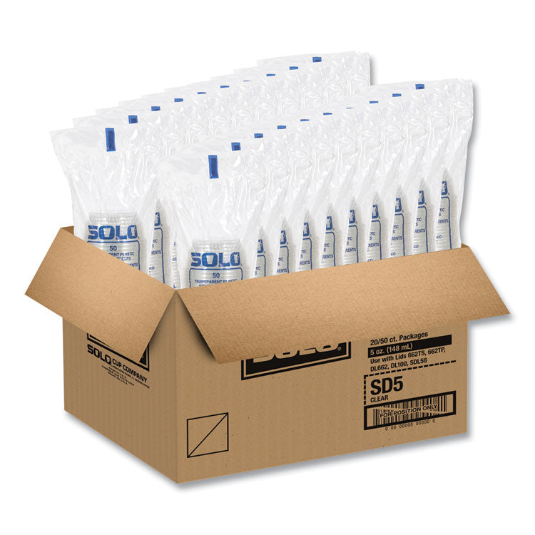 Sundae Cups, 5 oz, Plastic, Clear, 50/Bag, 20 Bags/Carton