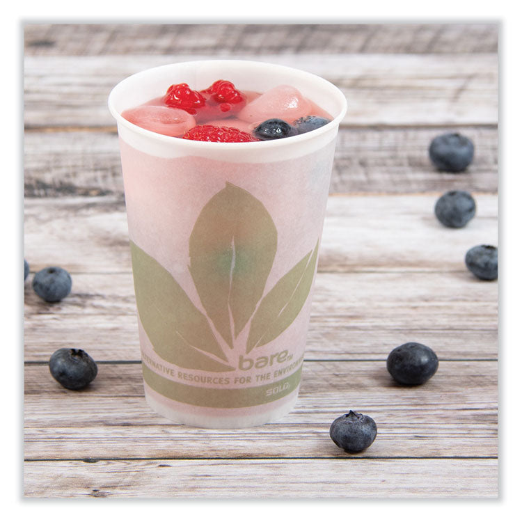 Bare Eco-Forward Paper Cold Cups, 7 oz, Green/White, 100/Sleeve, 20 Sleeves/Carton