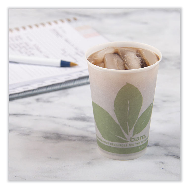 Bare Eco-Forward Paper Cold Cups, 7 oz, Green/White, 100/Sleeve, 20 Sleeves/Carton