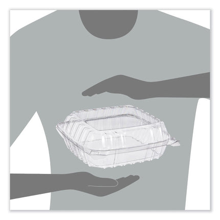 ClearSeal Hinged-Lid Plastic Containers, 8.22w x 3.02h, Clear, 250/Carton