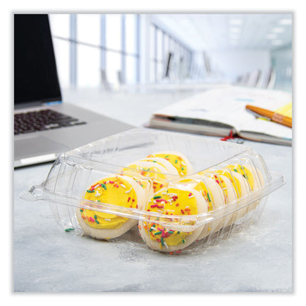ClearSeal Hinged-Lid Plastic Containers, 8.22w x 3.02h, Clear, 250/Carton