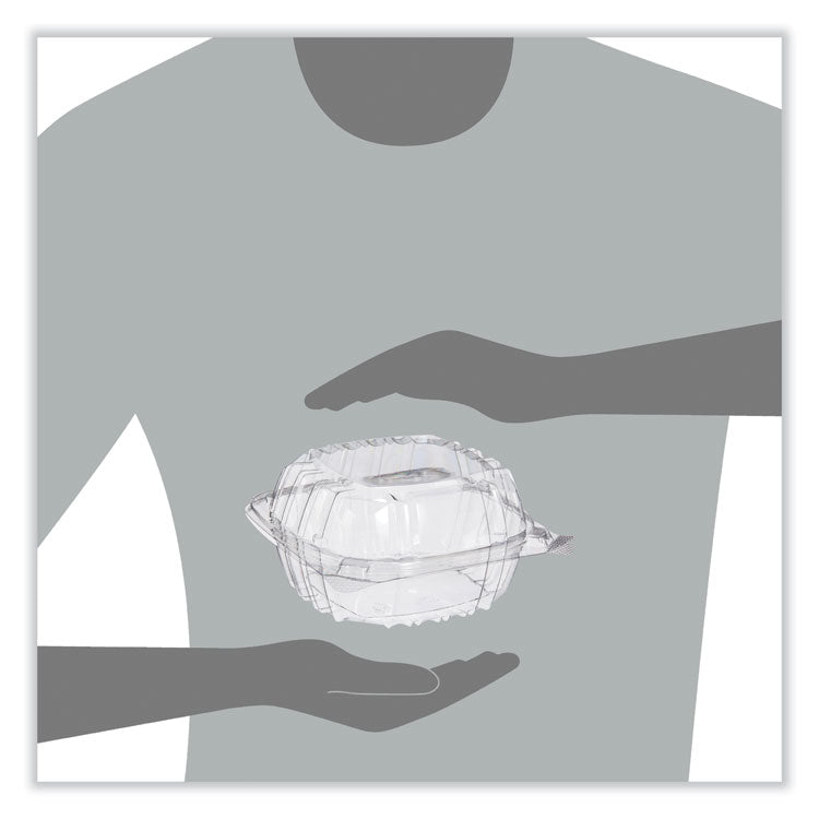ClearSeal Hinged-Lid Plastic Containers, 5.86 x 3.11, Clear, Plastic, 500/Carton
