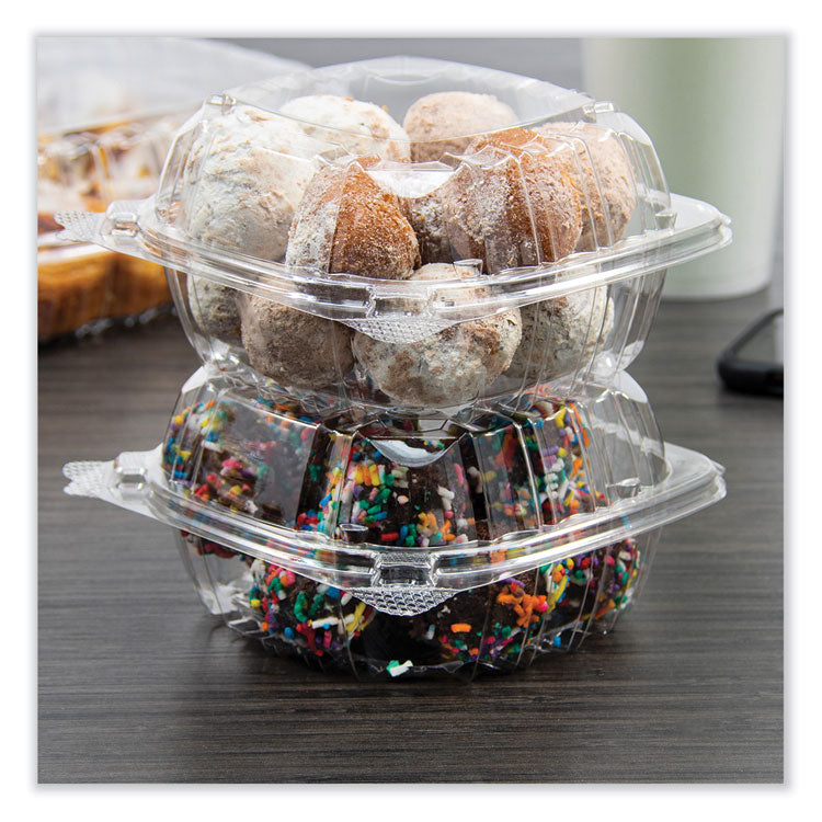 ClearSeal Hinged-Lid Plastic Containers, 5.86 x 3.11, Clear, Plastic, 500/Carton