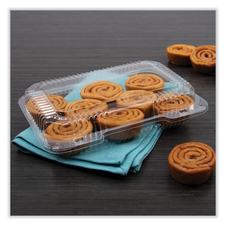 StayLock Clear Hinged Lid Containers, 6.8 x 9.4 x 2.6, Clear, Plastic, 125/Pack, 2 Packs/Carton