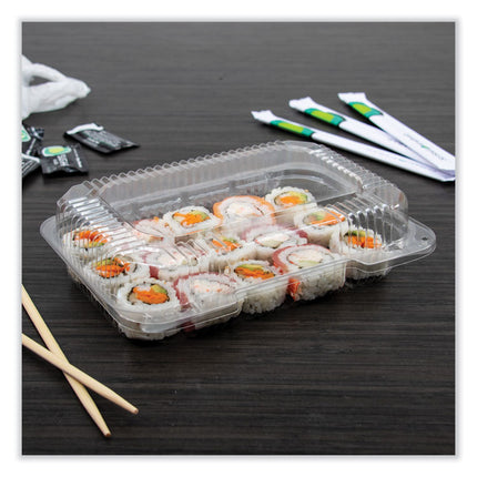 StayLock Clear Hinged Lid Containers, 6.8 x 9.4 x 2.6, Clear, Plastic, 125/Pack, 2 Packs/Carton