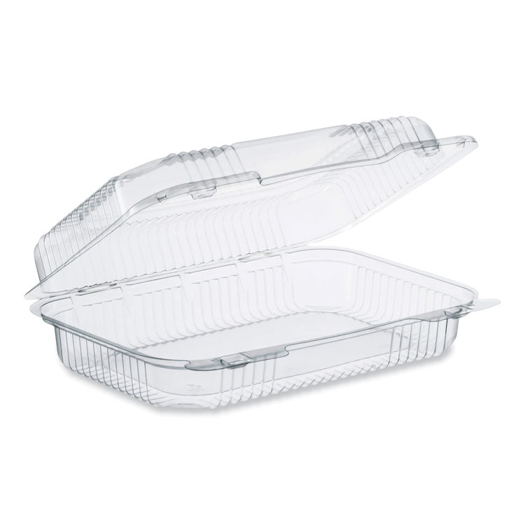StayLock Clear Hinged Lid Containers, 6.8 x 9.4 x 2.6, Clear, Plastic, 125/Pack, 2 Packs/Carton