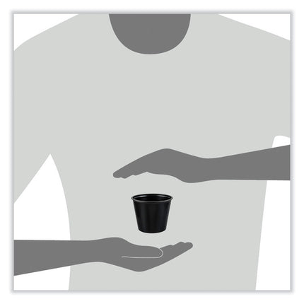 Portion Containers, 5.5 oz, Plastic, Black, 250/Bag, 10 Bags/Carton