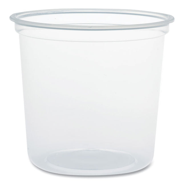 Microgourmet Plastic Deli Container, 24 oz, 4.7" Diameter x 4.1" h, Translucent, 500/Carton