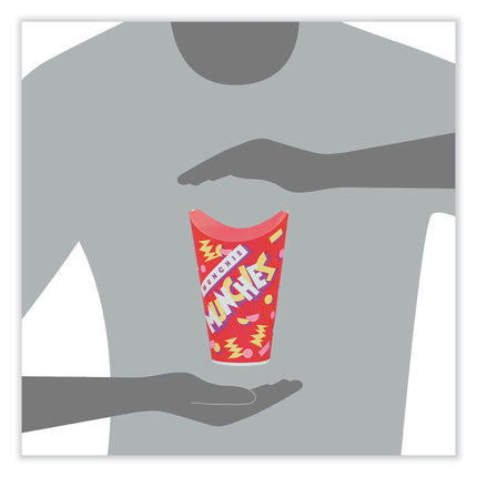 Grease-Resistant Paper Munchie Cup Containers, ProPlanet Seal, 4.5 oz, 2.5" Diameter x 6.9" h, Munchies Design, 1,000/Carton