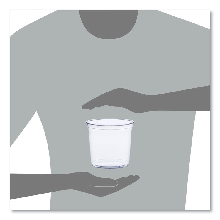 Bare Eco-Forward RPET Deli Containers, ProPlanet Seal, 24 oz, 4.61" Diameter x 4.25" h, Clear, Plastic, 500/Carton