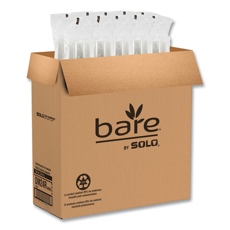 Bare Eco-Forward RPET Deli Containers, ProPlanet Seal, 24 oz, 4.61" Diameter x 4.25" h, Clear, Plastic, 500/Carton