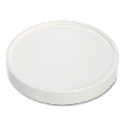 Flexstyle Double Sided Poly (DSP) Paper Lid, For 32 oz Food Containers, 4.6" Diameter x 0.7" h, White, Plastic, 500/Carton
