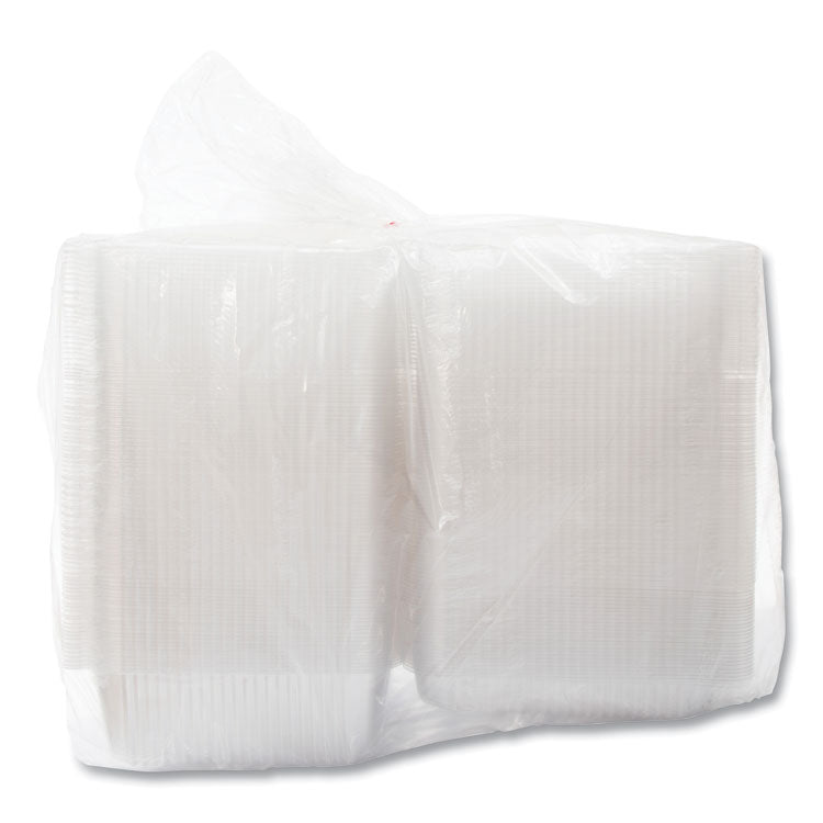 StayLock Clear Hinged Lid Containers, 10.5 x 8.6 x 3.8, Plastic, 200/Carton