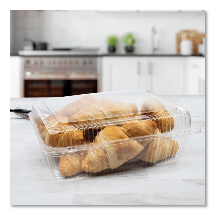 StayLock Clear Hinged Lid Containers, 10.5 x 8.6 x 3.8, Plastic, 200/Carton