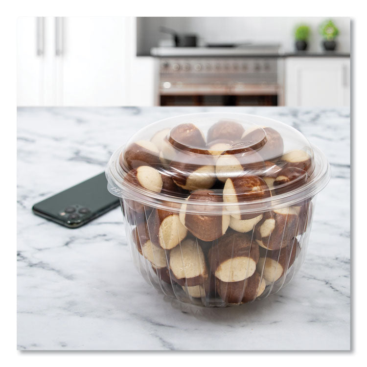 PresentaBowls Bowl/Lid Combo-Paks, 64 oz, Clear, Plastic, 126/Carton