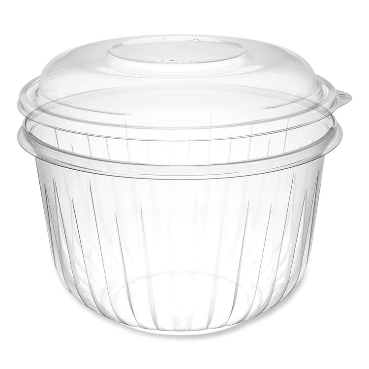 PresentaBowls Bowl/Lid Combo-Paks, 64 oz, Clear, Plastic, 126/Carton
