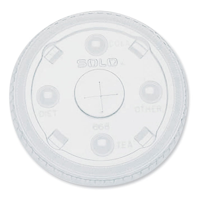 PETE Plastic Flat Straw-Slot Cold Cup Lids, Fits 12 oz to 24 oz Cold Cups, Plastic, Clear, 1,000/Carton