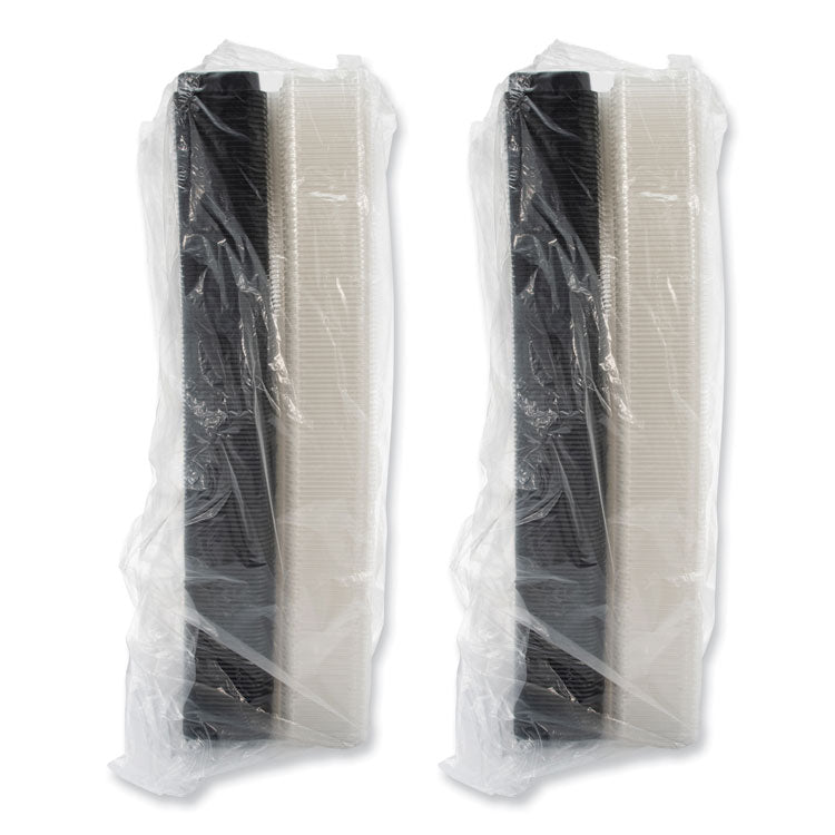 Creative Carryouts BoxLine Black Base/Clear Lid Hinged Containers, 3.9 x 6 x 1.8, Plastic, 500/Carton