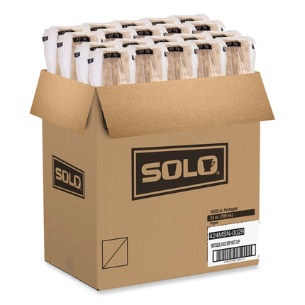 Single-Sided Poly Paper Hot Cups, 24 oz, Brown, 25/Bag, 20 Bags/Carton