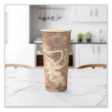 Single-Sided Poly Paper Hot Cups, 24 oz, Brown, 25/Bag, 20 Bags/Carton