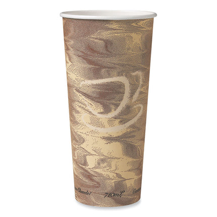 Single-Sided Poly Paper Hot Cups, 24 oz, Brown, 25/Bag, 20 Bags/Carton