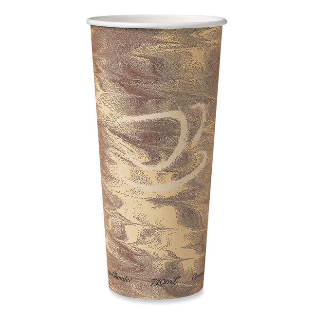 Single-Sided Poly Paper Hot Cups, 24 oz, Brown, 25/Bag, 20 Bags/Carton