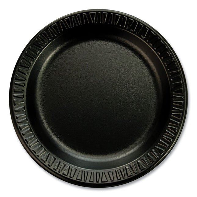 Quiet Classic Laminated Foam Dinnerware Plates, 6" dia, Black, 125/Pack, 8 Packs/Carton