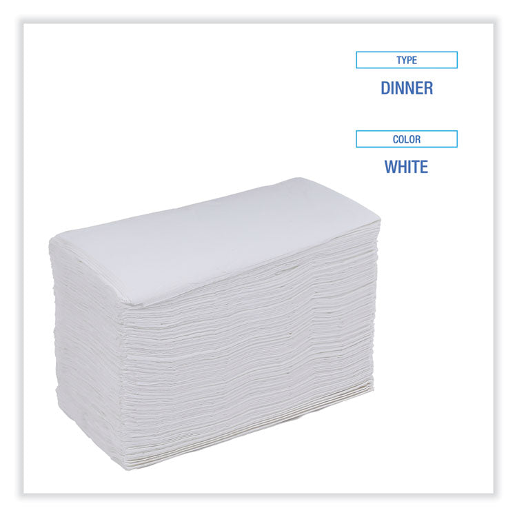 Dinner Napkin, 2-Ply, 17 x 15, White, 100/Pack, 30 Packs/Carton
