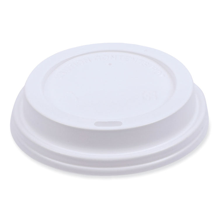 Deerfield Hot Cup Lids, Fits 10 oz to 20 oz Boardwalk Deerfield Hot Cups, Plastic, White, 50/Pack, 20 Packs/Carton
