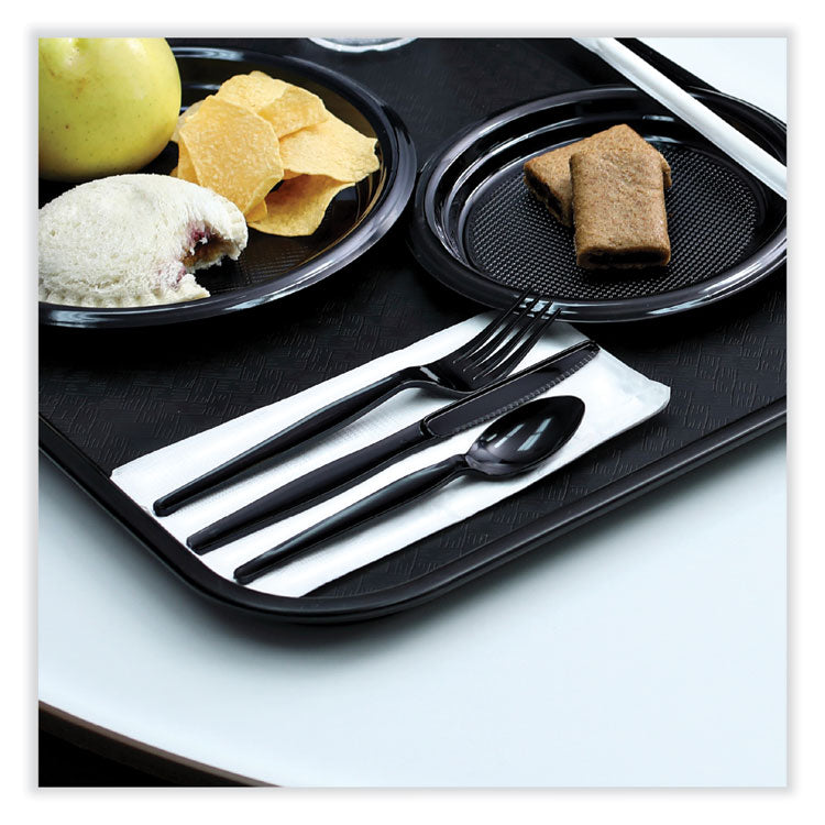 Heavyweight Wrapped Polystyrene Cutlery, Knife, Plastic, Black, 1,000/Carton