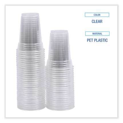 Clear Plastic Cold Cups, 9 oz, 50/Sleeve, 20 Sleeves/Carton