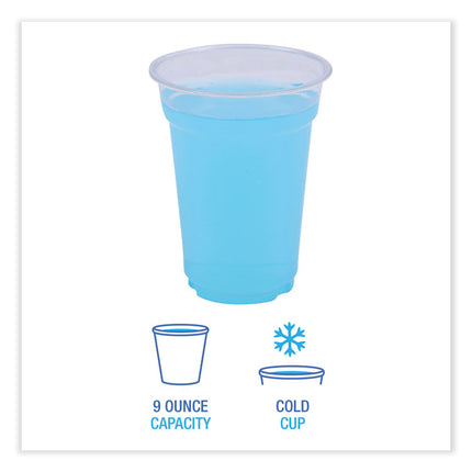 Clear Plastic Cold Cups, 9 oz, 50/Sleeve, 20 Sleeves/Carton
