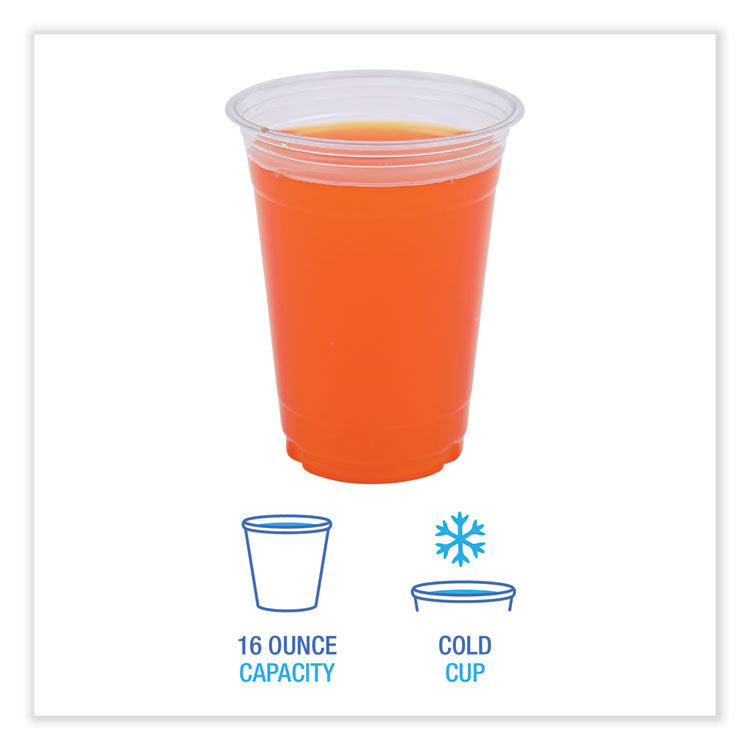 Clear Plastic Cold Cups, 16 oz, 50/Sleeve, 20 Sleeves/Carton