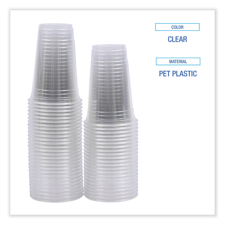 Clear Plastic Cold Cups, 20 oz, 50/Sleeve, 20 Sleeves/Carton