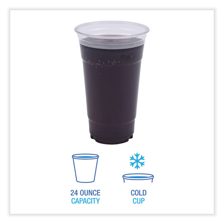 Clear Plastic Cold Cups, 24 oz, 50/Sleeve, 12 Sleeves/Carton