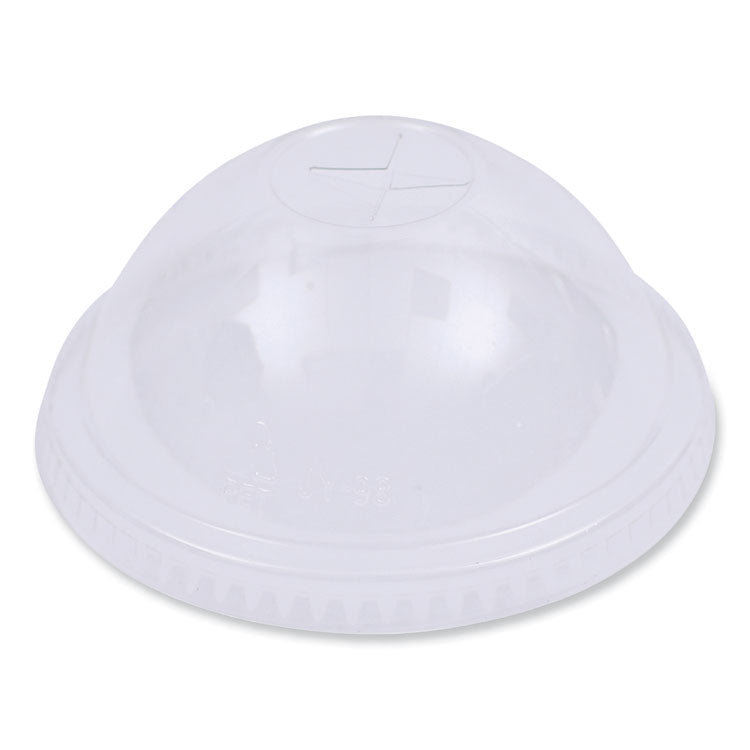 PET Cold Cup Dome Lids, Fits 14 oz to 24 oz Cold Cups, Plastic, Clear, 100/Sleeve, 10 Sleeves/Carton