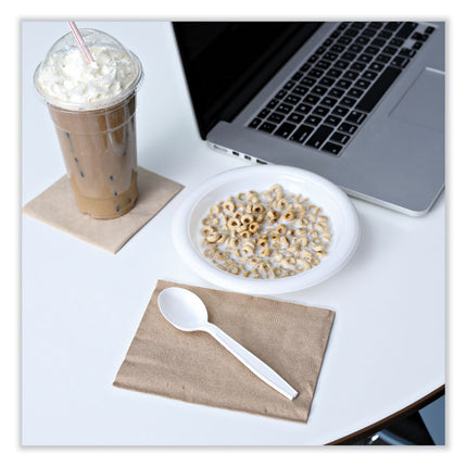 Heavyweight Polystyrene Cutlery, Soup Spoon, Plastic, White, 1,000/Carton