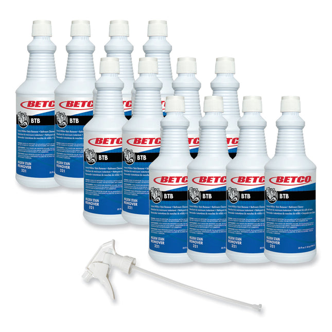 Btb Mildew Stain Remover, Apple, 32 Oz Spray Bottle, 12/carton
