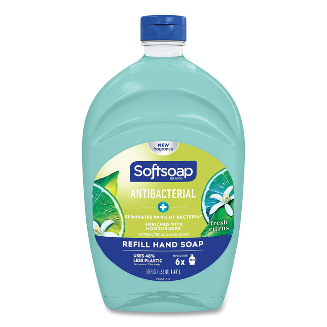 Antibacterial Liquid Hand Soap Refill, Fresh Scent, Green, 50 oz
