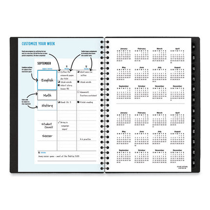 Academic Year Customizable Student Weekly/Monthly Planner, 8.5 x 6.75, 12-Month (July to June), 2024 to 2025