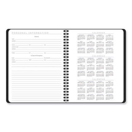 Contempo Lite Academic Year Weekly/Monthly Planner, 8.75 x 7.87, Black Cover, 12-Month (July to June) 2024 to 2025