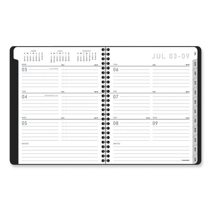 Contempo Lite Academic Year Weekly/Monthly Planner, 8.75 x 7.87, Black Cover, 12-Month (July to June) 2024 to 2025