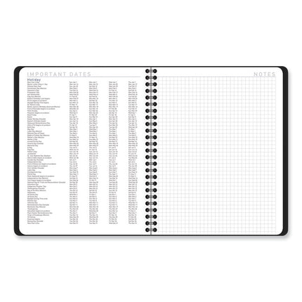 Contempo Lite Academic Year Weekly/Monthly Planner, 8.75 x 7.87, Black Cover, 12-Month (July to June) 2024 to 2025