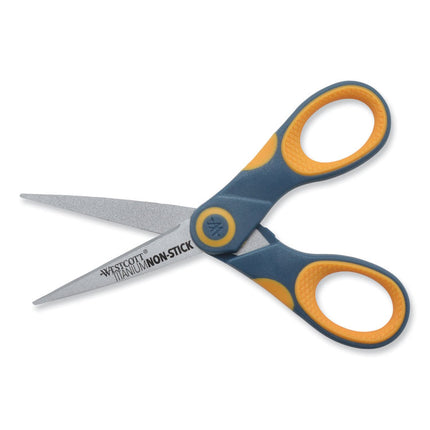 Non-Stick Titanium Bonded Scissors, 5" Long, Straight Gray/Orange Handle