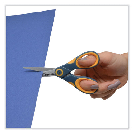 Non-Stick Titanium Bonded Scissors, 5" Long, Straight Gray/Orange Handle