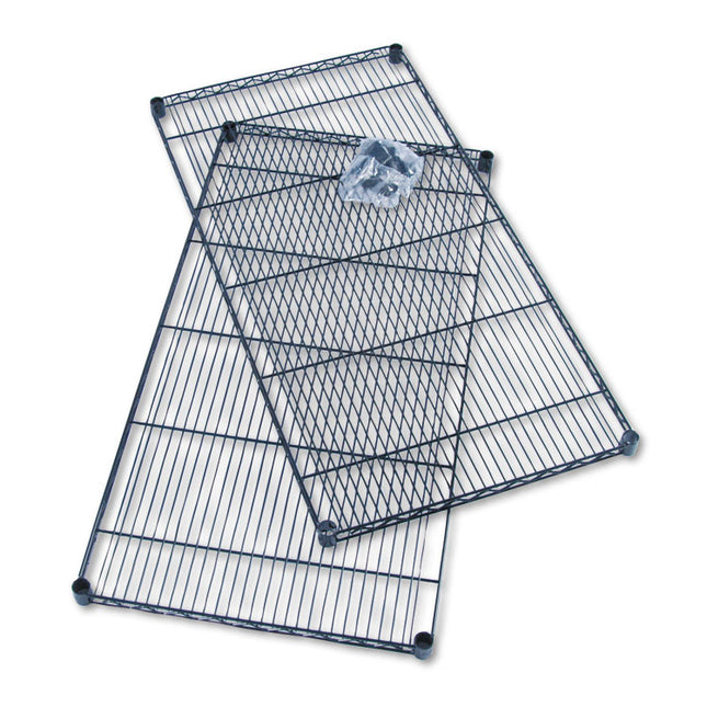 Industrial Wire Shelving Extra Shelf Pack, 48w X 24d, Black, 2/carton